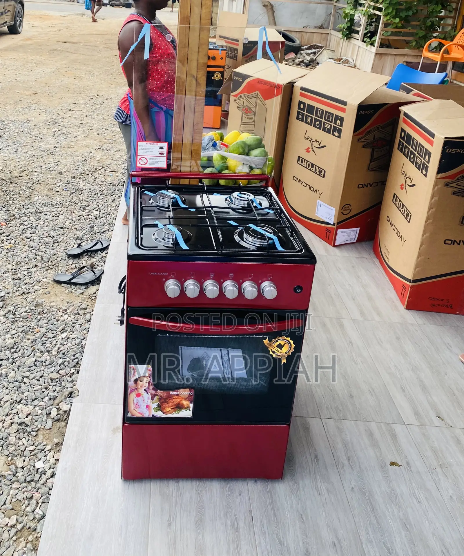 Purchase Durable Volcano 50x50 4 Gas Burner With Oven(Red)
