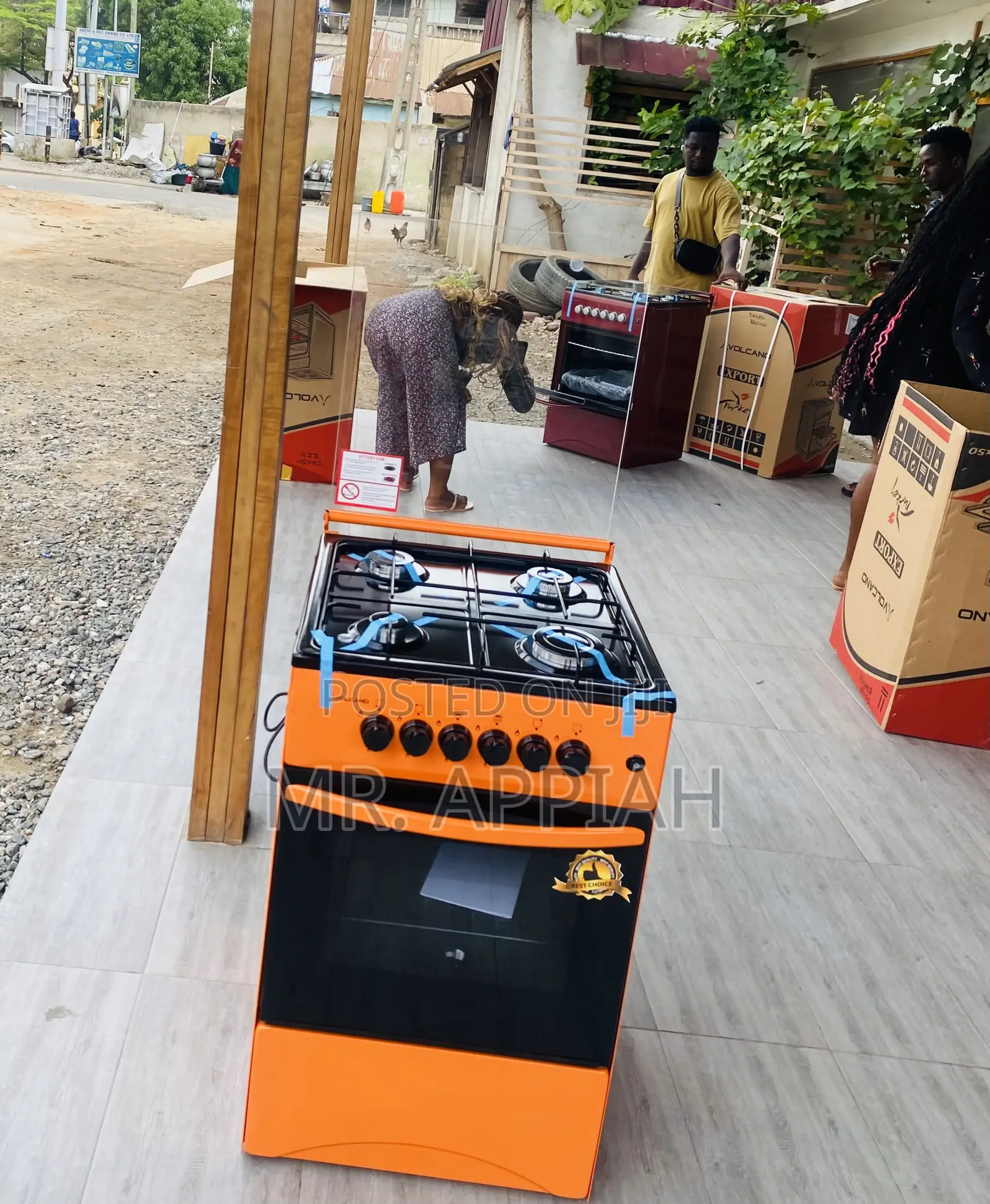 Purchase Quality Volcano 50x50 4 Gas Burner + Grill(Orange)
