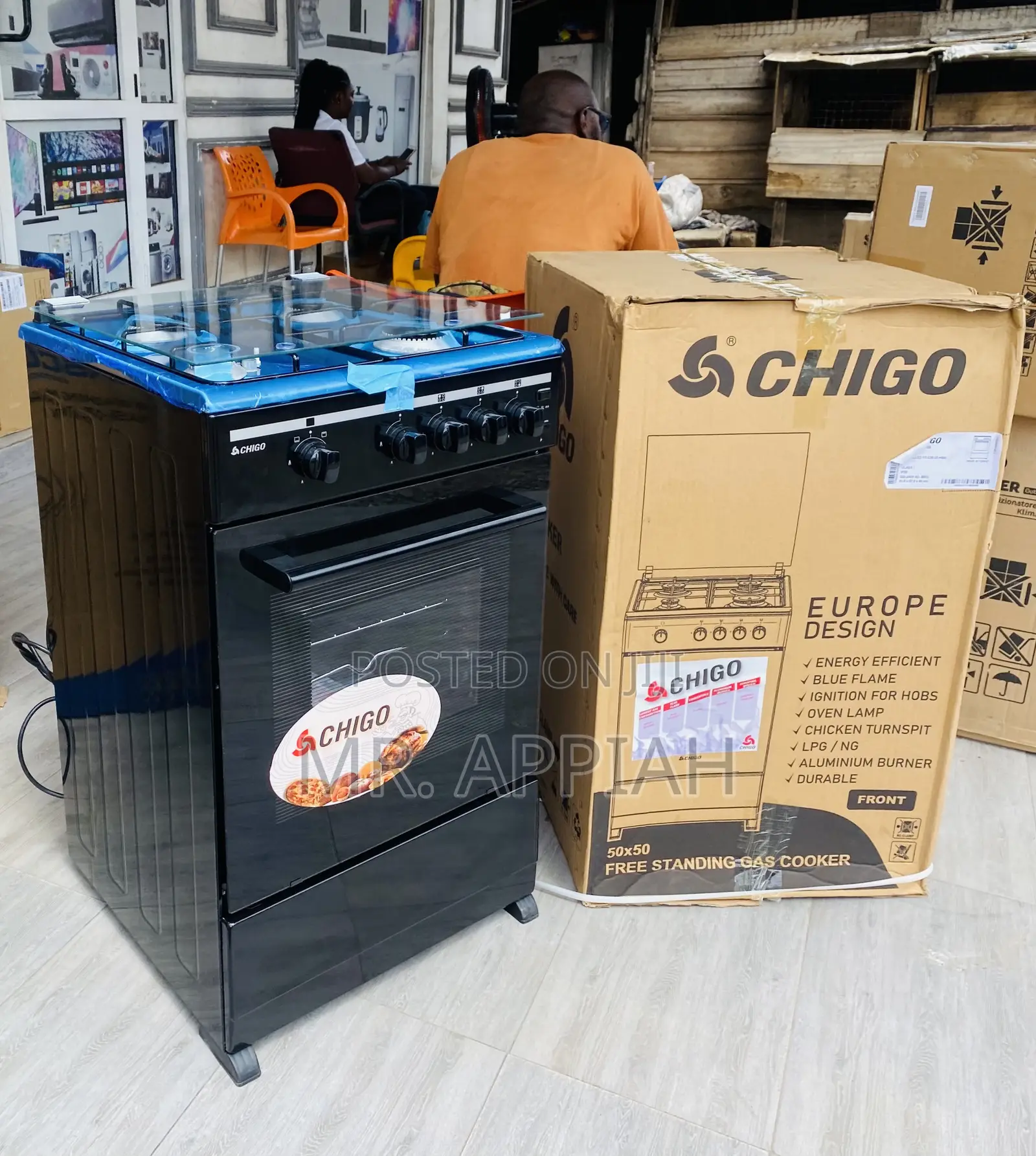Purchase Chigo 50x50 Oven and Grill 4 Gas Burner(Black)