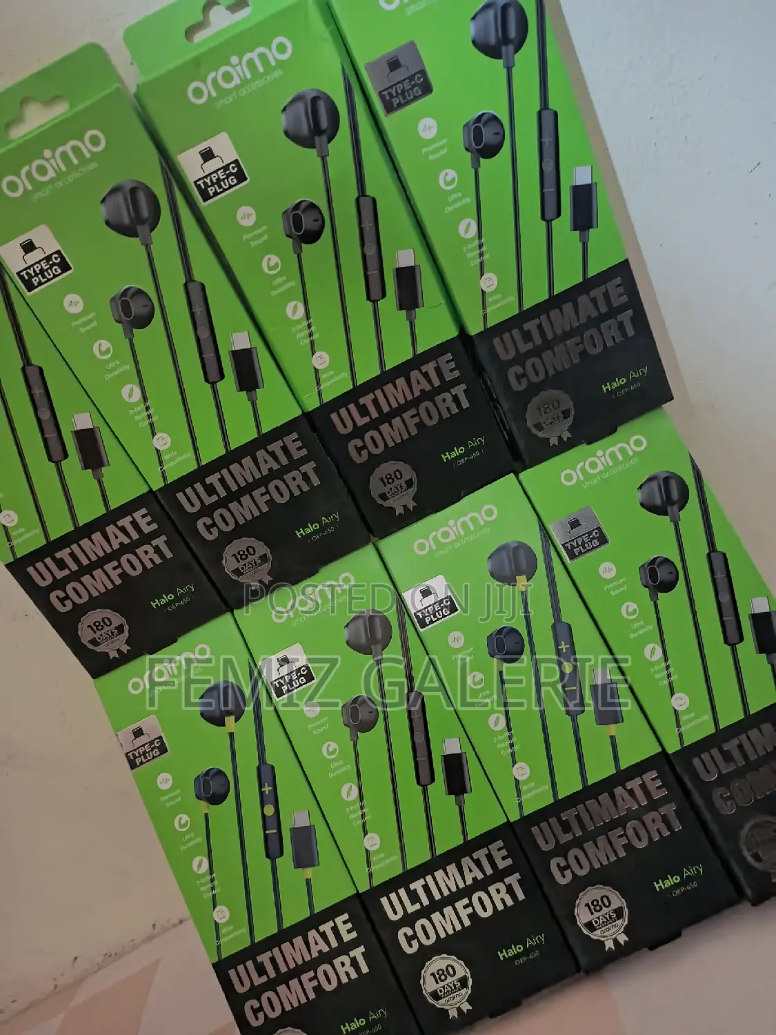 Oraimo Halo Airy Type-C Half in-Ear Wired Headphones
