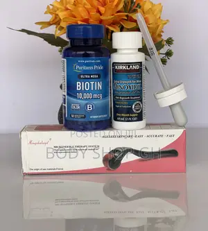 Biotin + Kirkland Minoxidil + Derma Roller for Hairline Grow