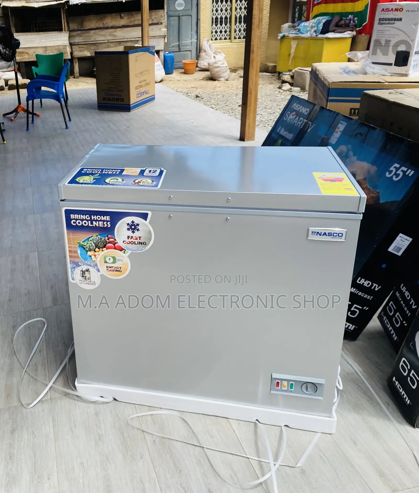Elegant Gray Nasco Nas 250 Single Door Electric Freezer.