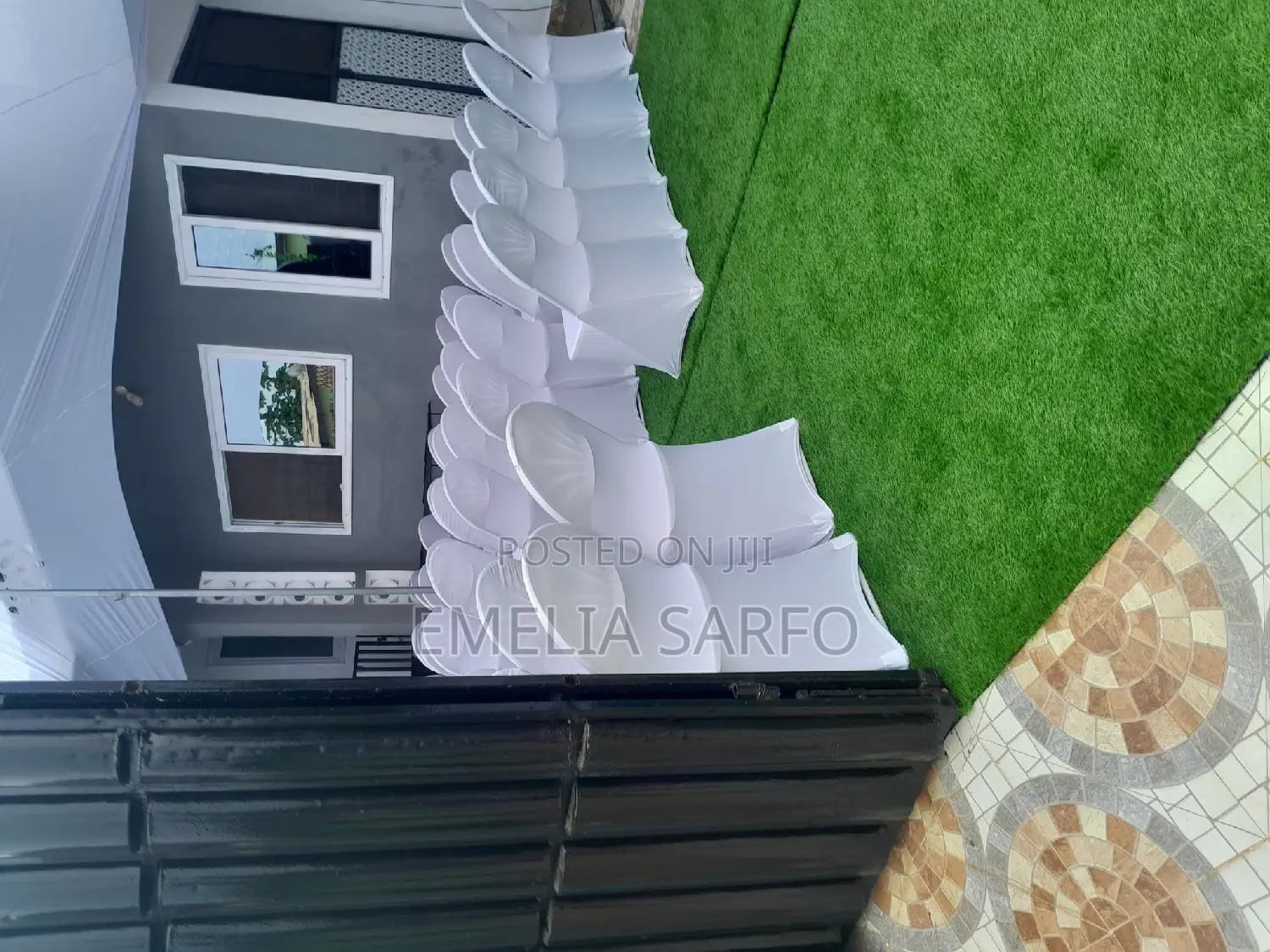 Artificial Green Grass and Chair Covers Rentals