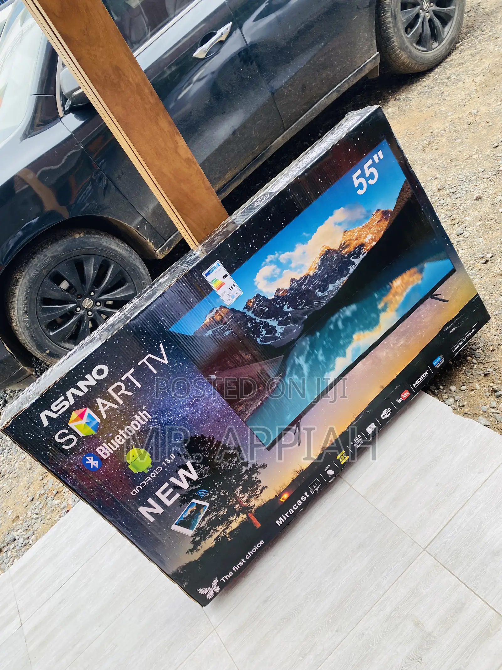 Durable Asano 55 Inch Uhd Smart Satellite Led Tv(Black)