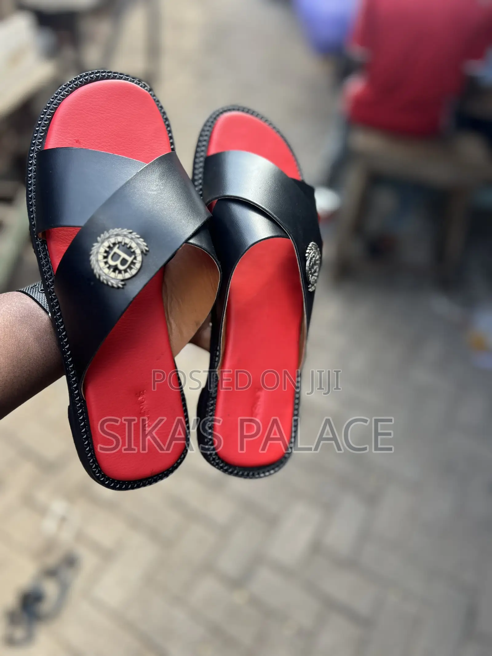 Black and Red Combo Slippers
