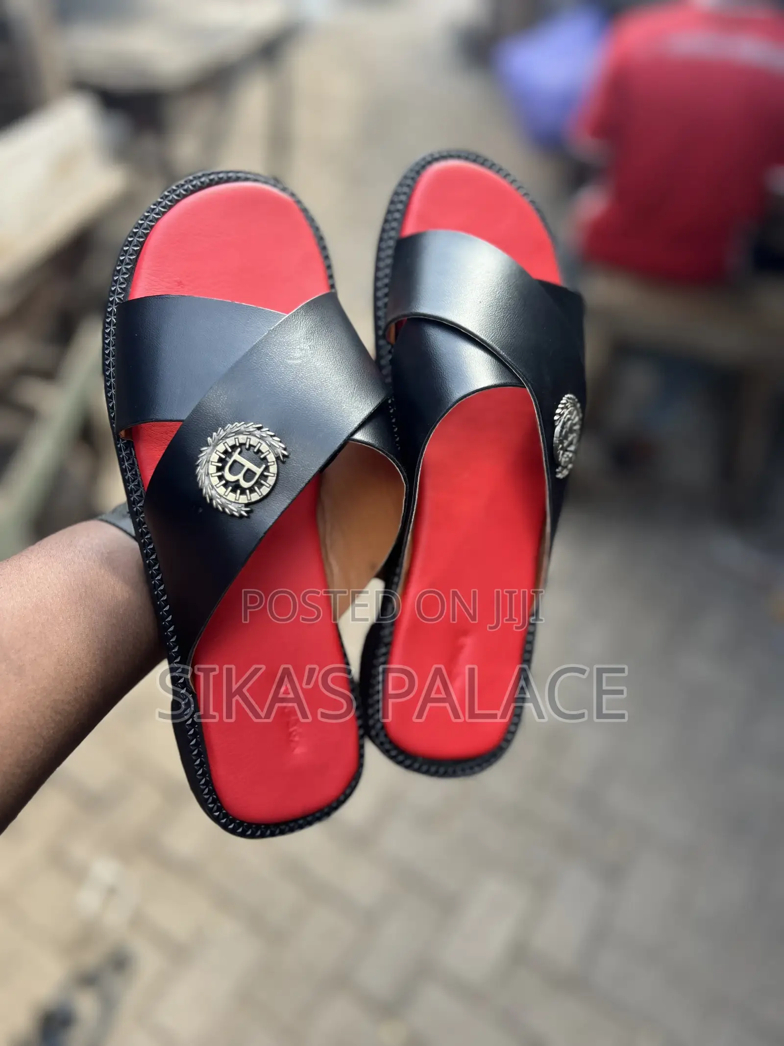 Black and Red Combo Slippers