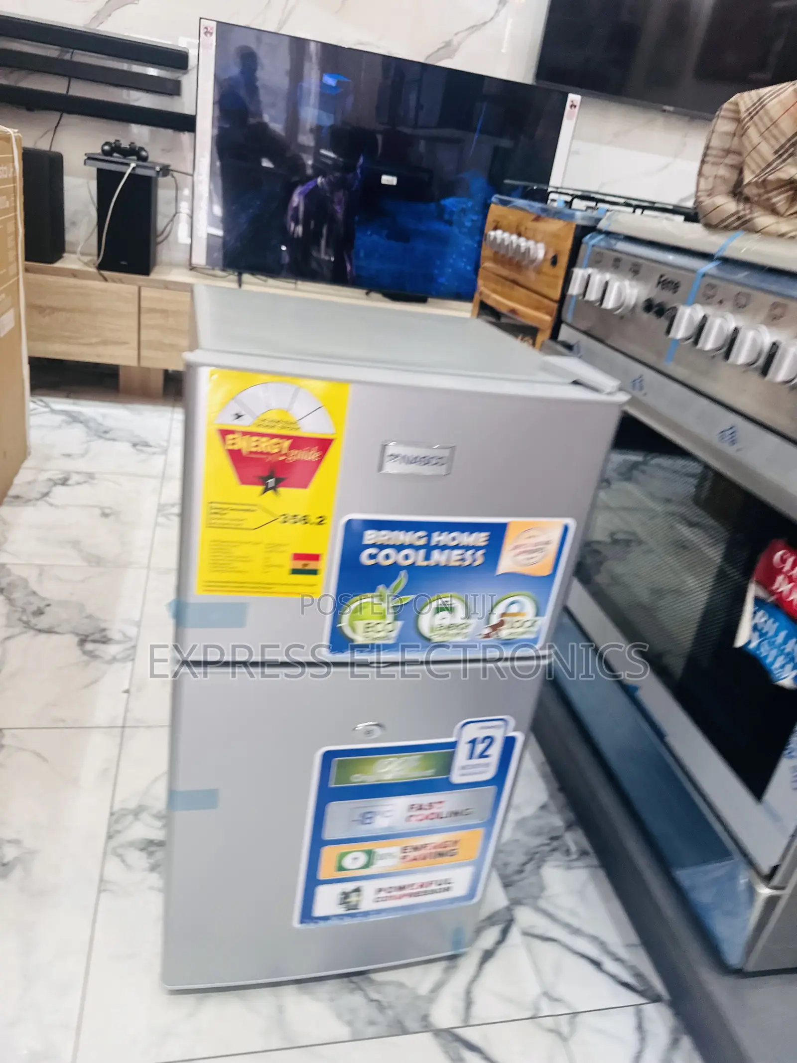 Brand —- New Nasco Double Door Tabletop Fridge Grey