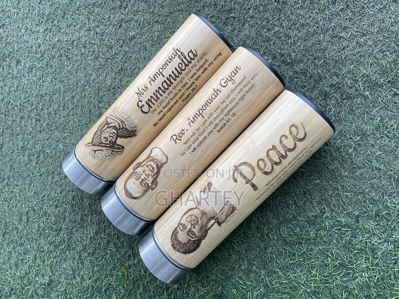 Customized Picture on Bamboo Flask.