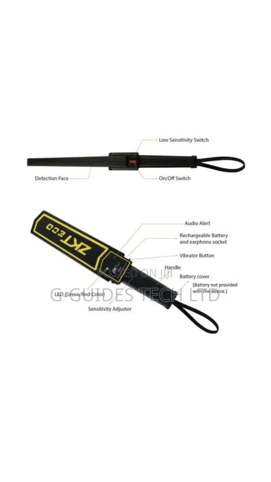 Zkteco Hand Held Metal Detector Zk-d100s