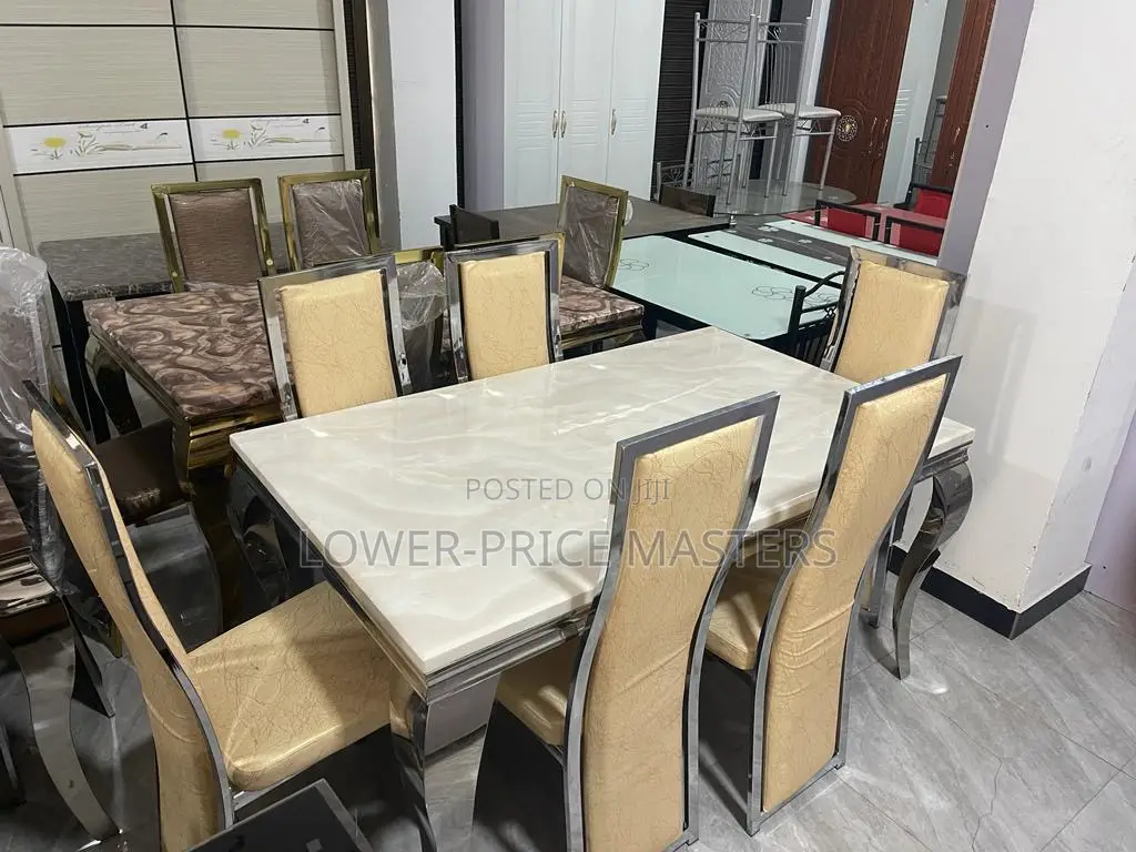 Modern 6 Chairs Marble Dining Table Set