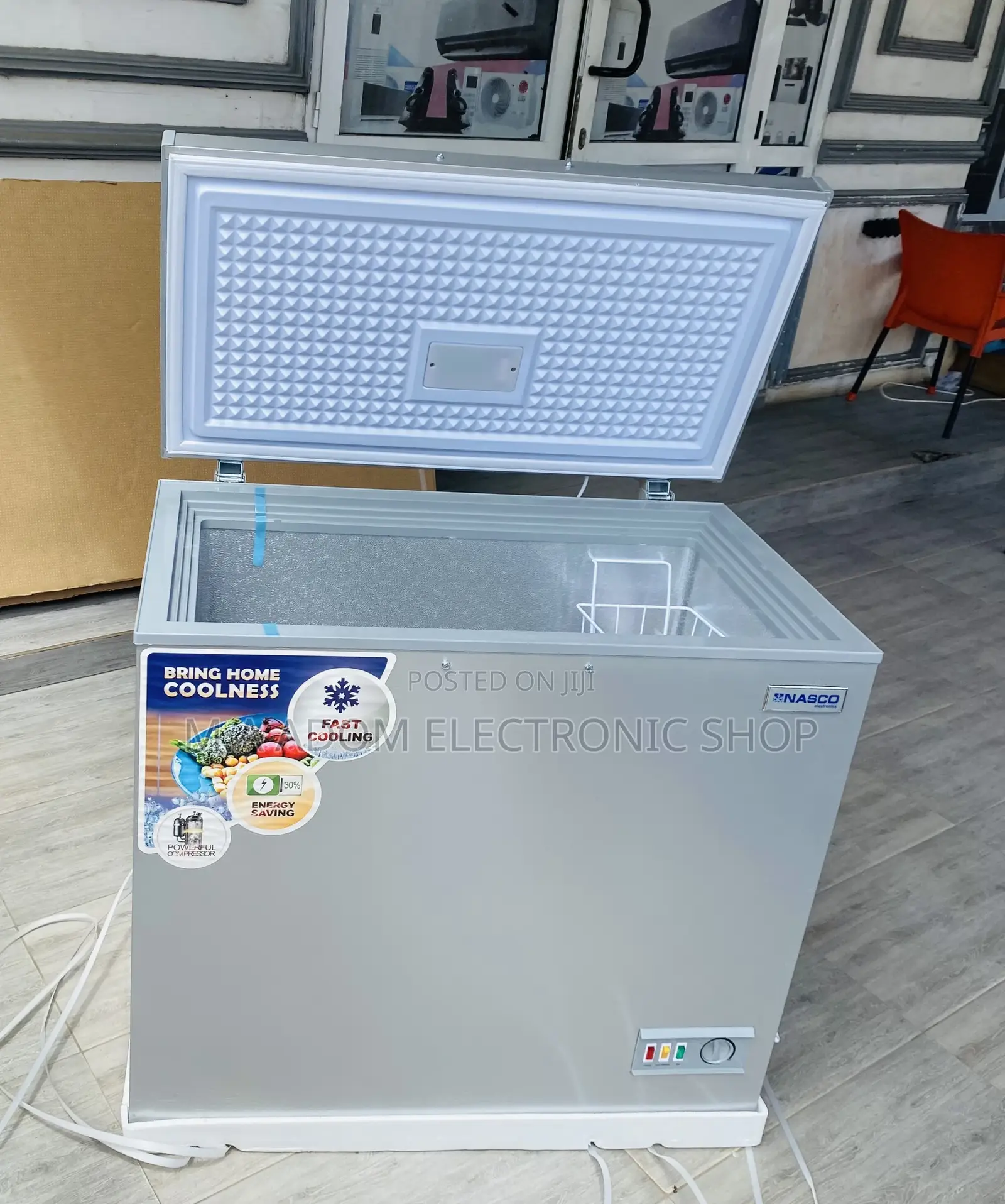 Super Cooling Nasco(Nas 250)1 Door Electric Freezer,Gray.
