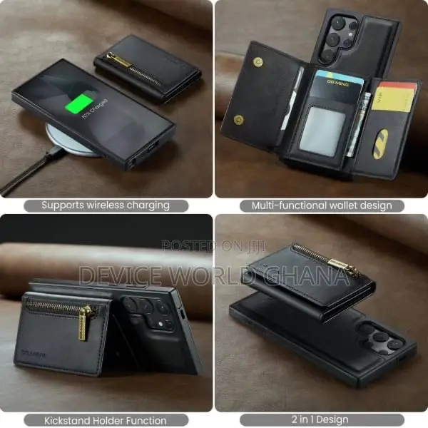Dgming Leather Wallet Back Case for Samsung S24ultra S24+ S2