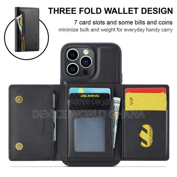 Dgming Leather Wallet Back Case for iPhone 15promax 15pro 15