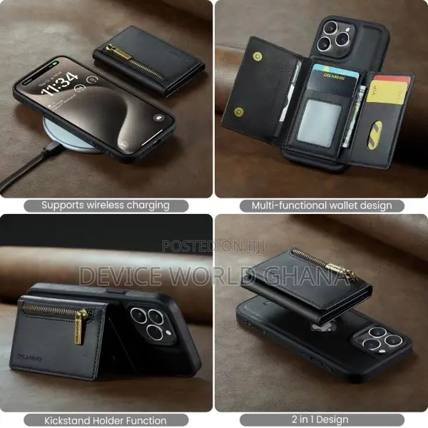 Dgming Leather Wallet Back Case for iPhone 15promax 15pro 15