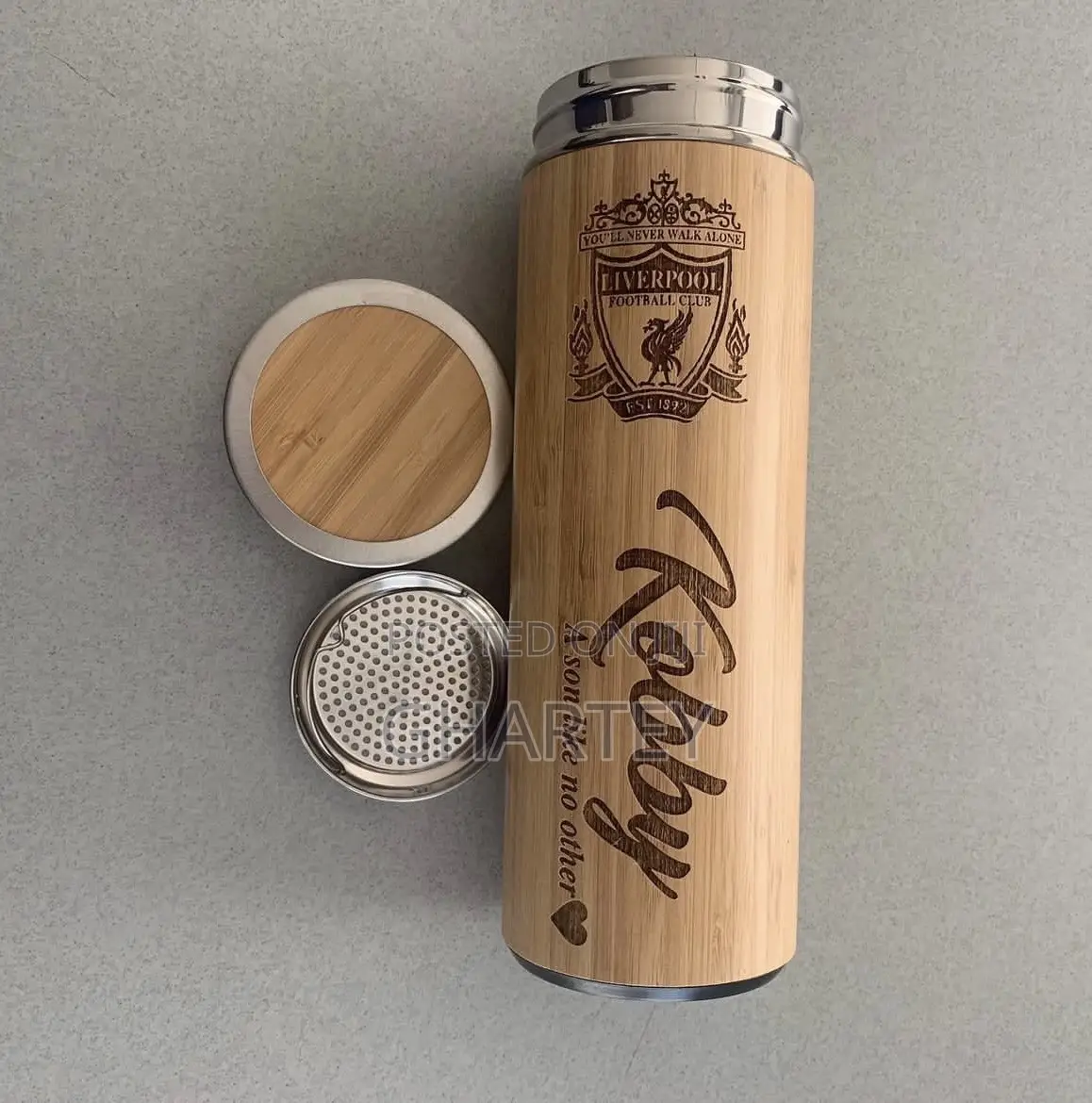 Customized Favorite Team Logo on Bamboo Flask