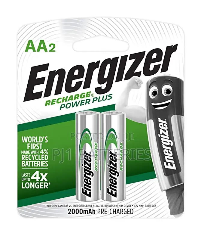 AA Energizer Rechargeable Batteries, Nimh, 2000 Mah