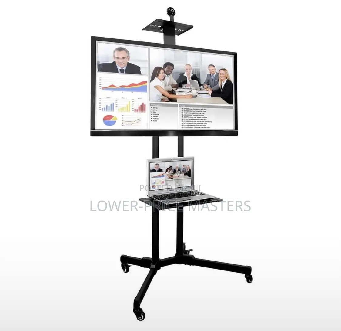 Adjustable Tv and Laptop Stand With Wheels