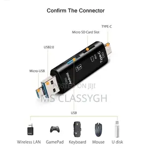 5 in 1 Multifunction Memory Card Reader Usb 2.0 Type C/Usb /
