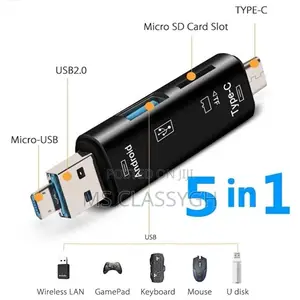 5 in 1 Multifunction Memory Card Reader Usb 2.0 Type C/Usb /