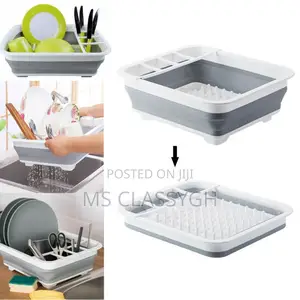 Foldable Dish Rack Storage Holder Drainer Bowl Tableware Por