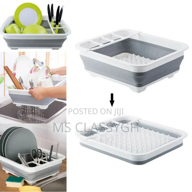 Foldable Dish Rack Storage Holder Drainer Bowl Tableware Por