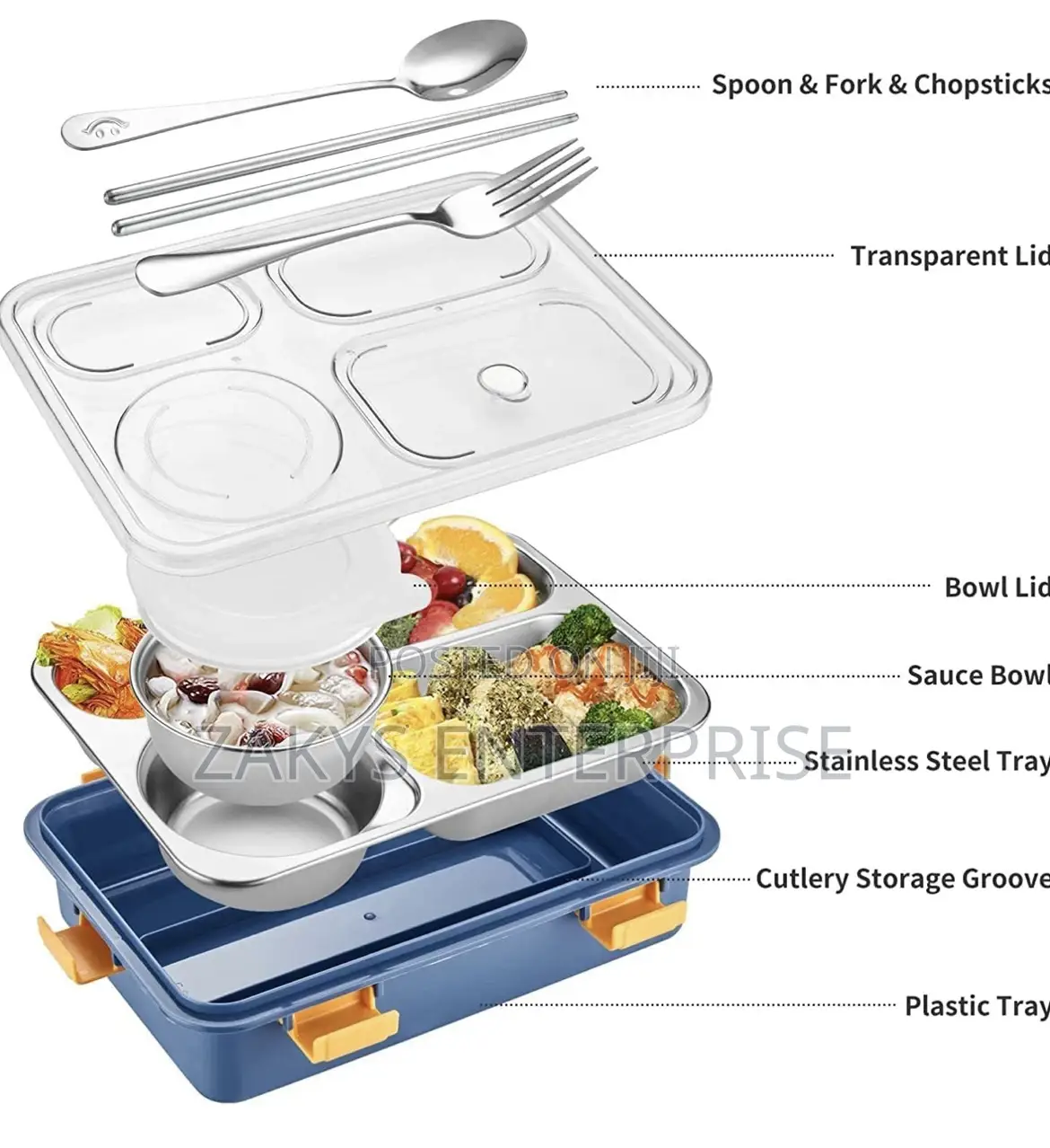 4 Compartment Lunch Box