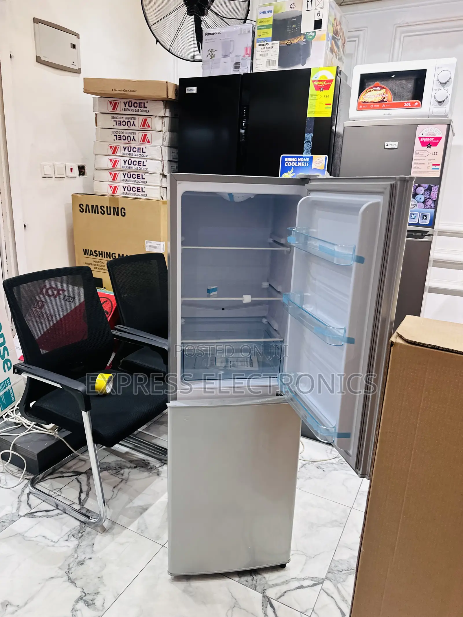 Nasd-20fl Double Door Fridge Grey Color Nasco.
