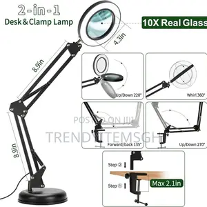 3 Colors Led Ring Light Magnifying Led Table Study Lamp