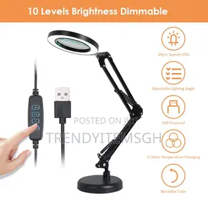 3 Colors Led Ring Light Magnifying Led Table Study Lamp