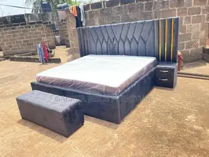 King Size Bed Frame With Side Drawers Couch and Mattress