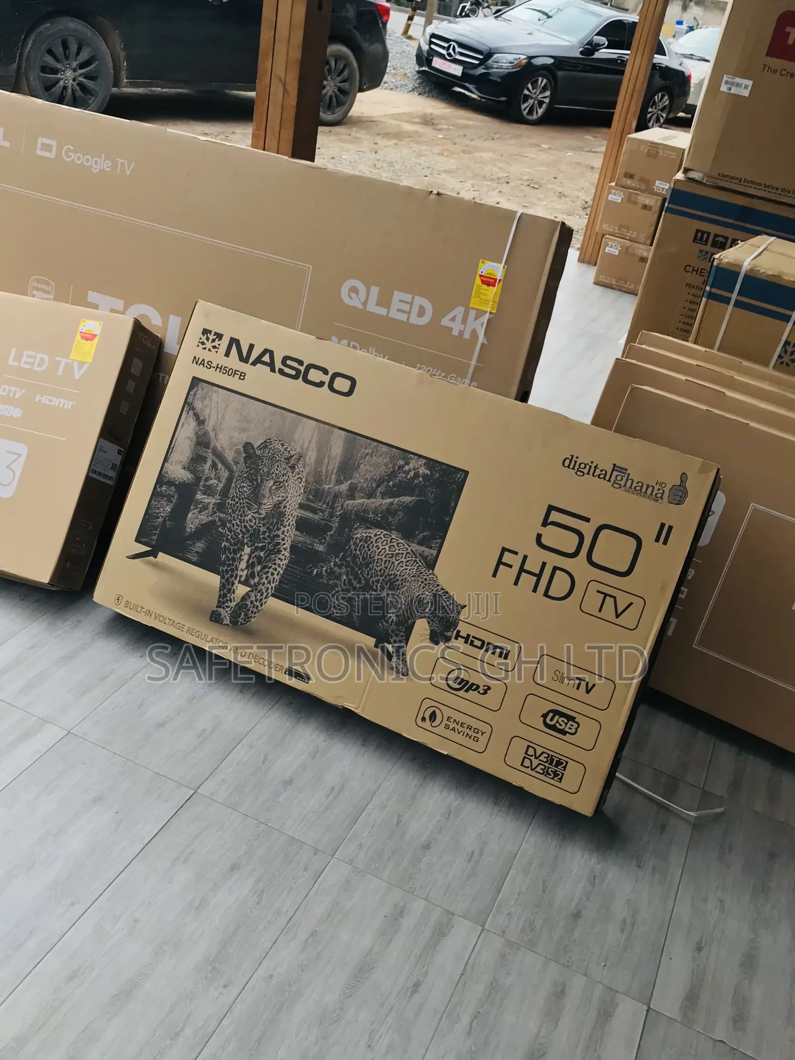 50 Inches Glossy Led Electric Black Nasco Digital Tv