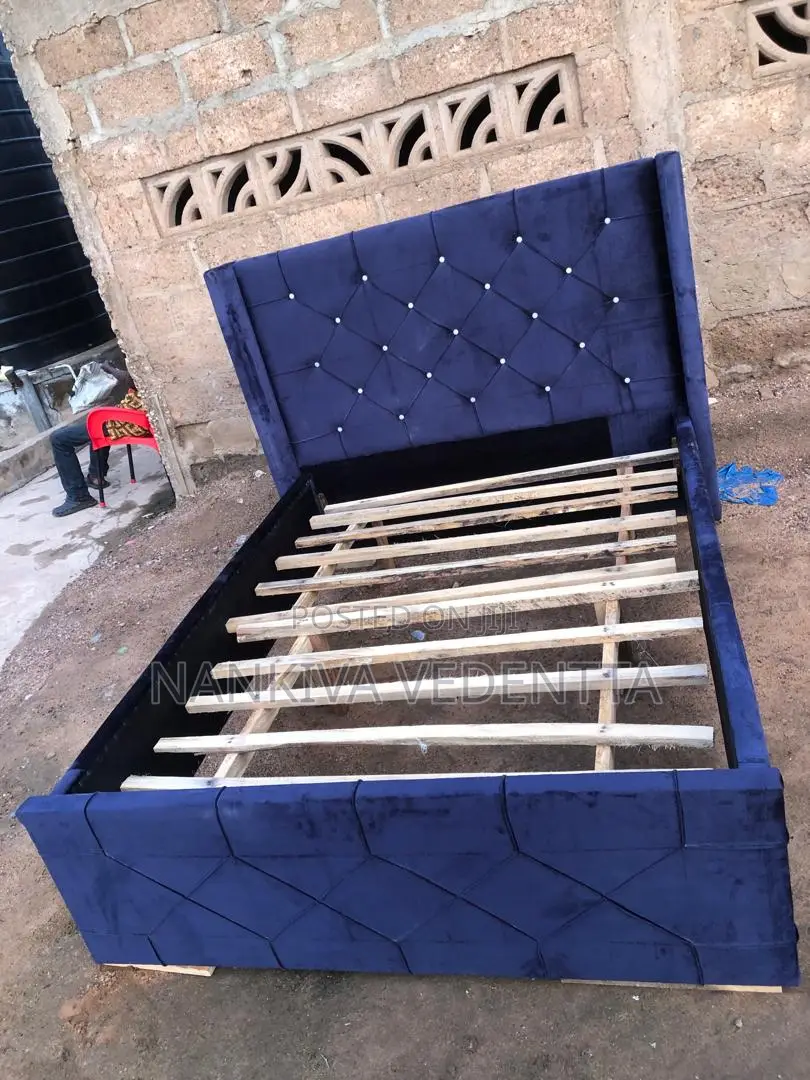 Fabric Material Double Bed Frame