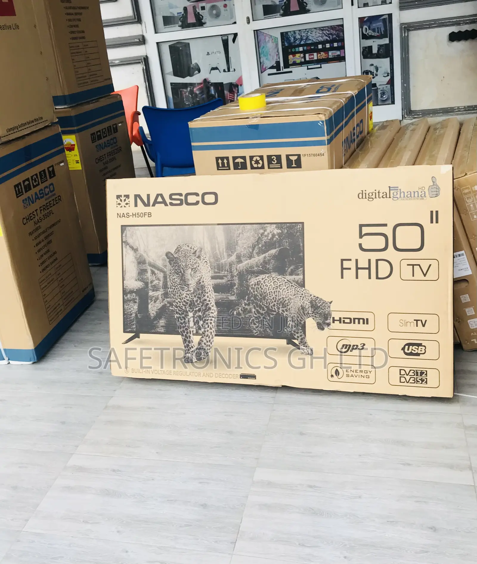 Nasco Digital Satellite 50 Inches Glossy Led Electric Black