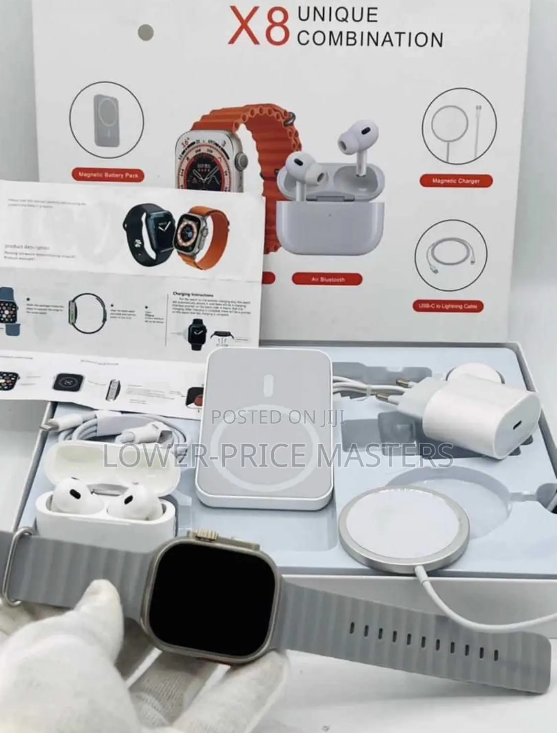 X8 Unique Combination Smartwatch With Powerbank/ Airpods