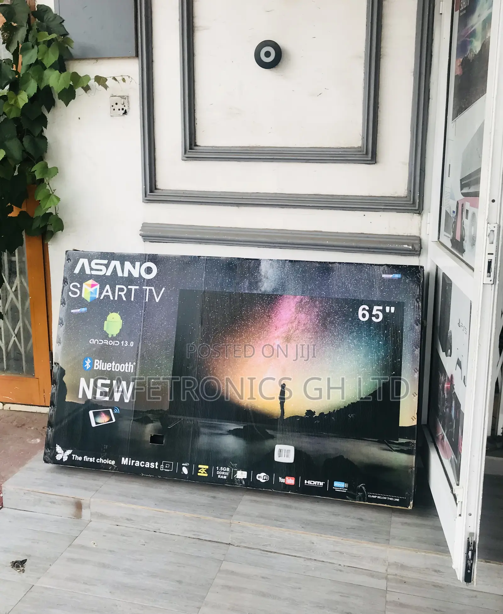65 Inches Glossy Led Electric Black Asano Smart Tv