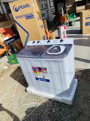 Elegant White Pearl 15kg Semi-Automatic Washing Machine.