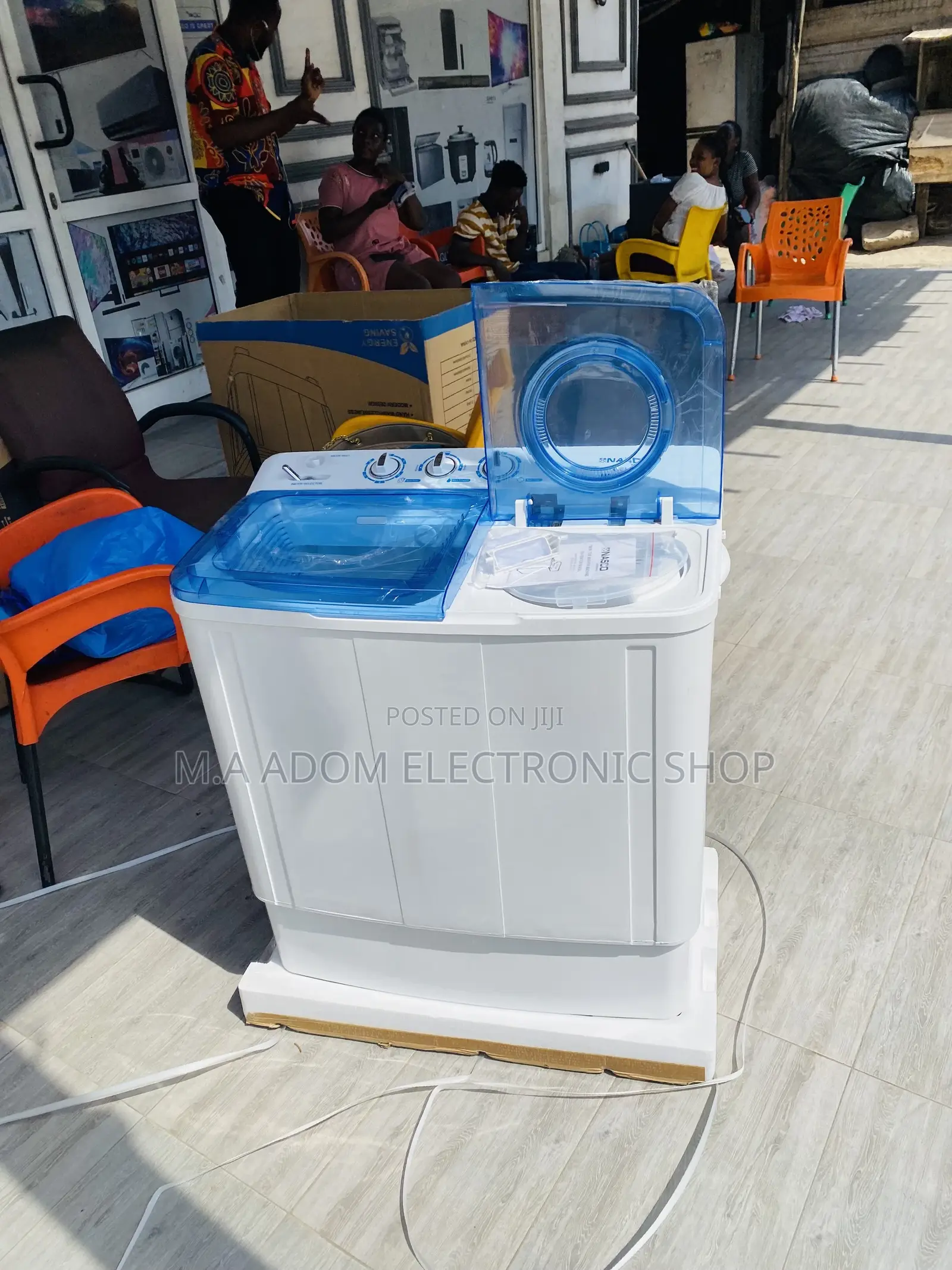 Durable 8kg Semi-Automatic Nasco Washing Machine + Spin/Dry.
