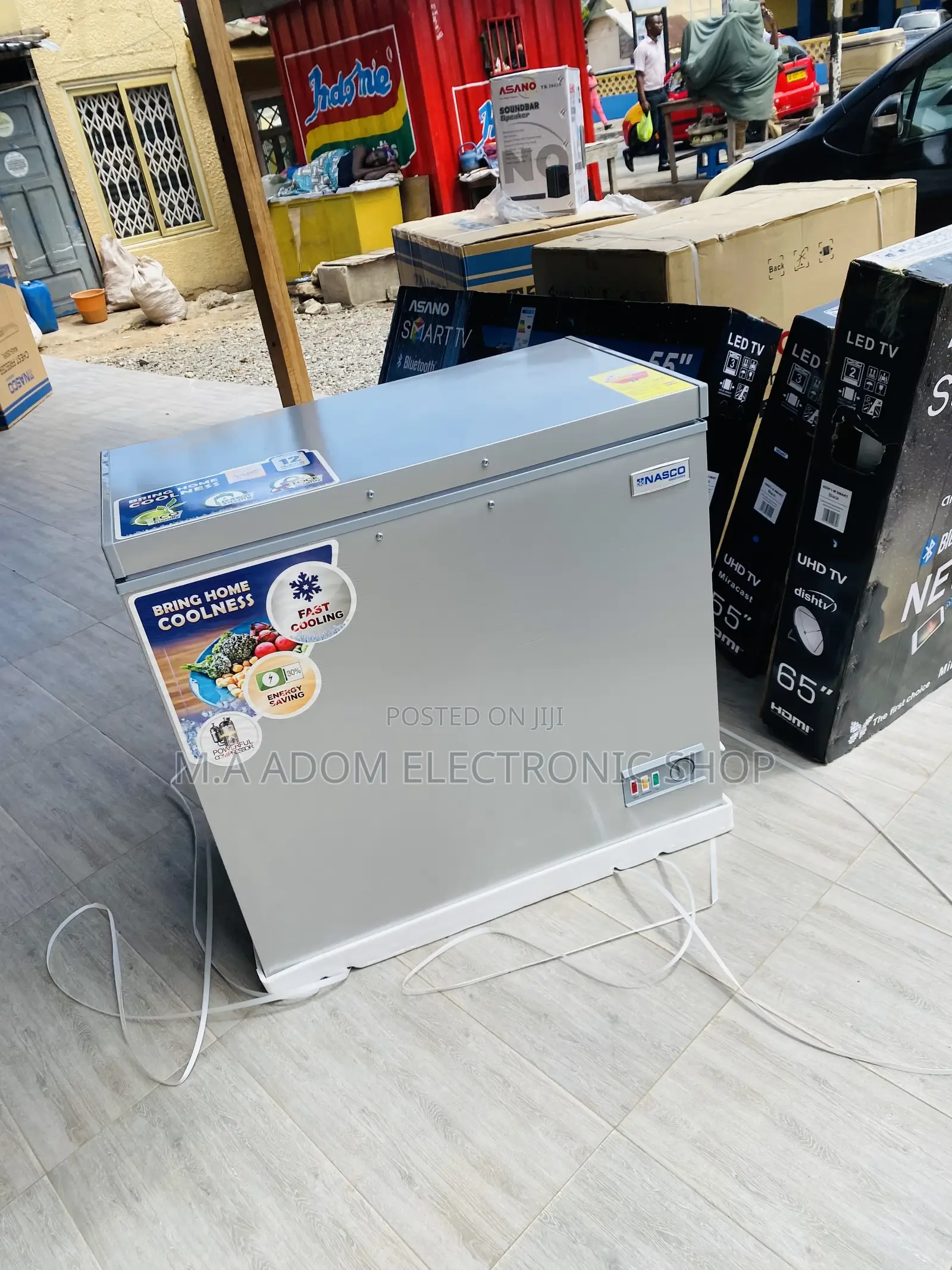 Single Door Nasco Nas 250 Electric Chest Freezer(Gray).