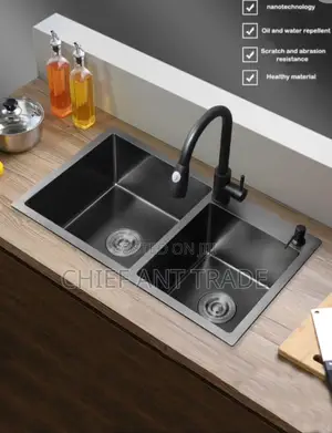 Kitchen Sink. Black. Double. . K