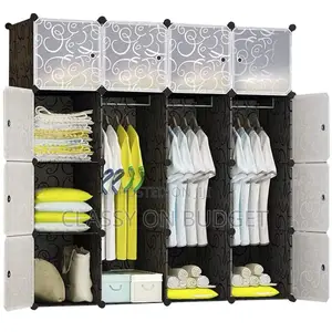 Portable Cube Storage Wardrobe With Shoe Rack- [6- 25 Cubes]