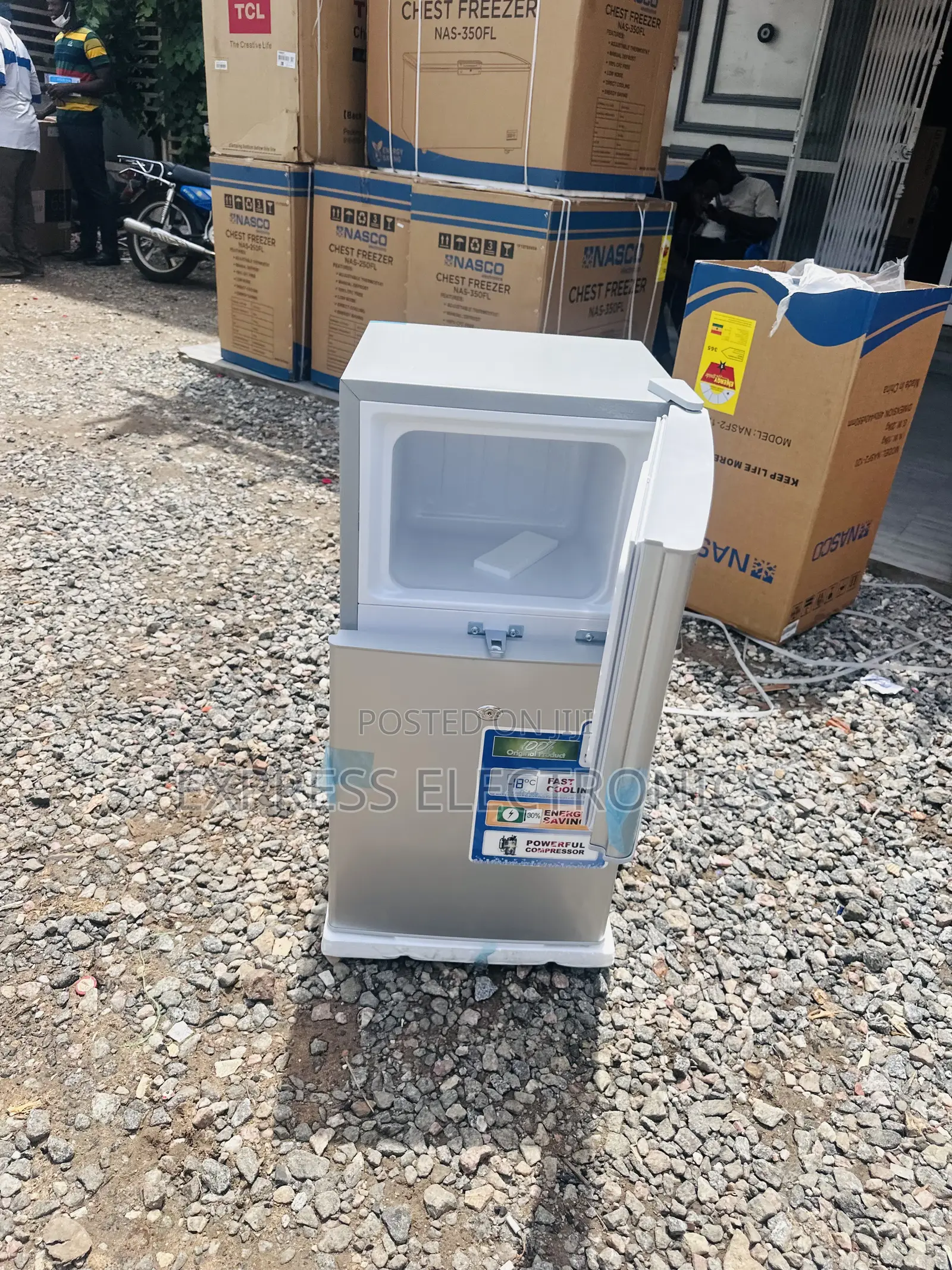 Get a New Nasco Double Door Fridge Nasd-120gl Grey.