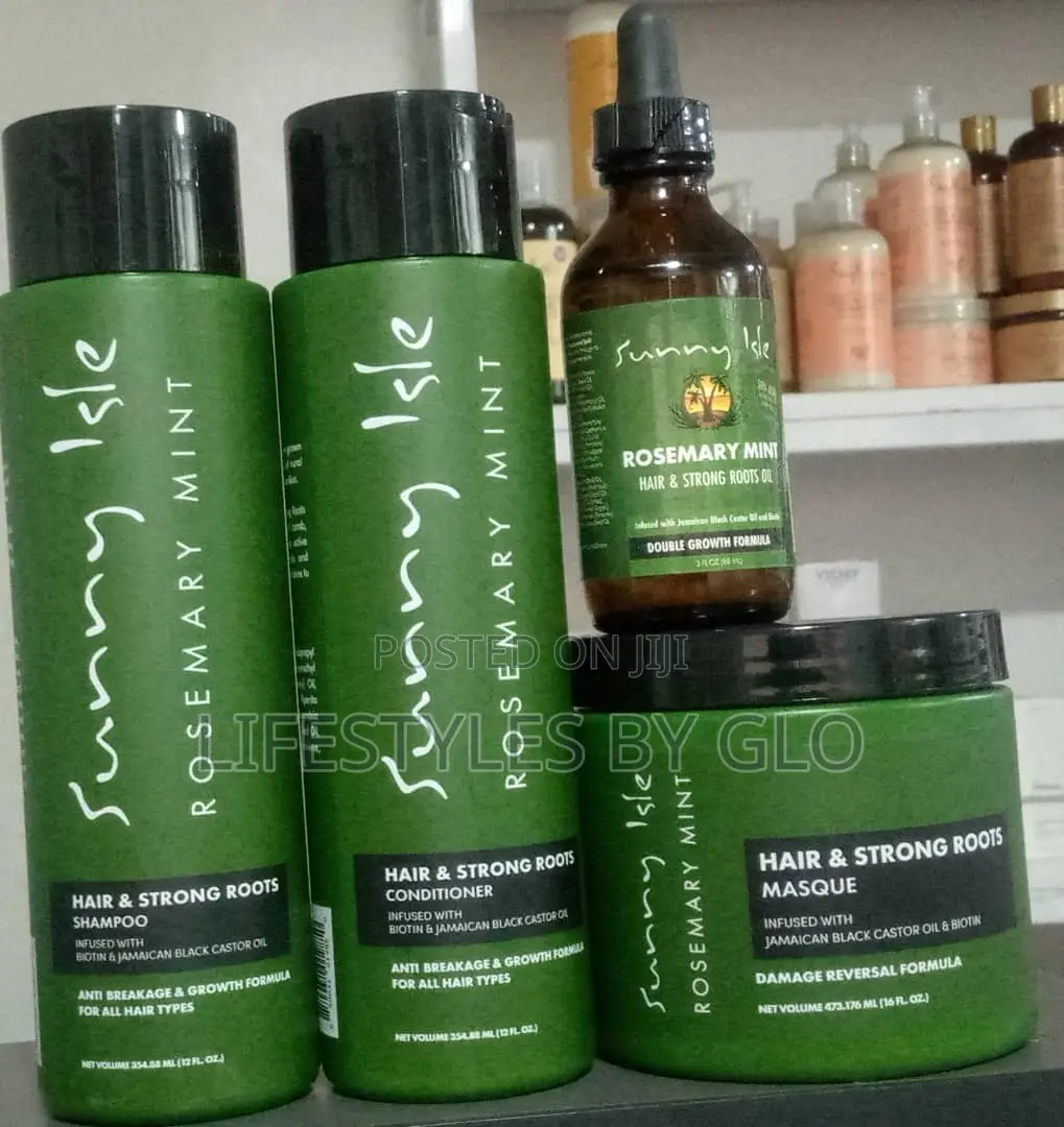 Sunny Isle Rosemary Mint Hair and Strong Roots Shampoo 4 Set
