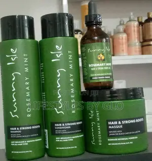 Sunny Isle Rosemary Mint Hair and Strong Roots Shampoo 4 Set