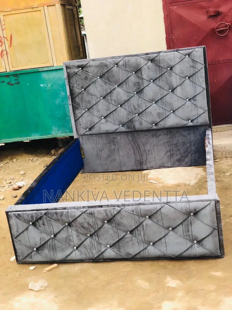Fabric Material Double Bed Frame