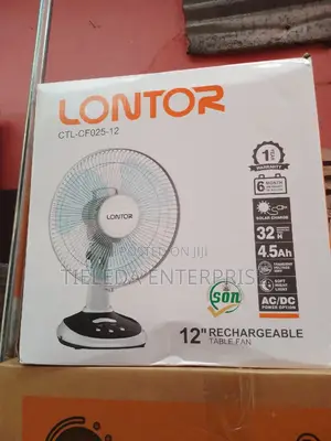 LONTOR 12" Rechargeable Table Fan