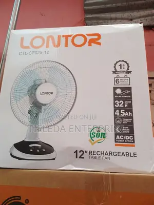 LONTOR 12" Rechargeable Table Fan