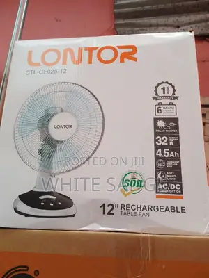 LONTOR 12" Rechargeable Table Fan