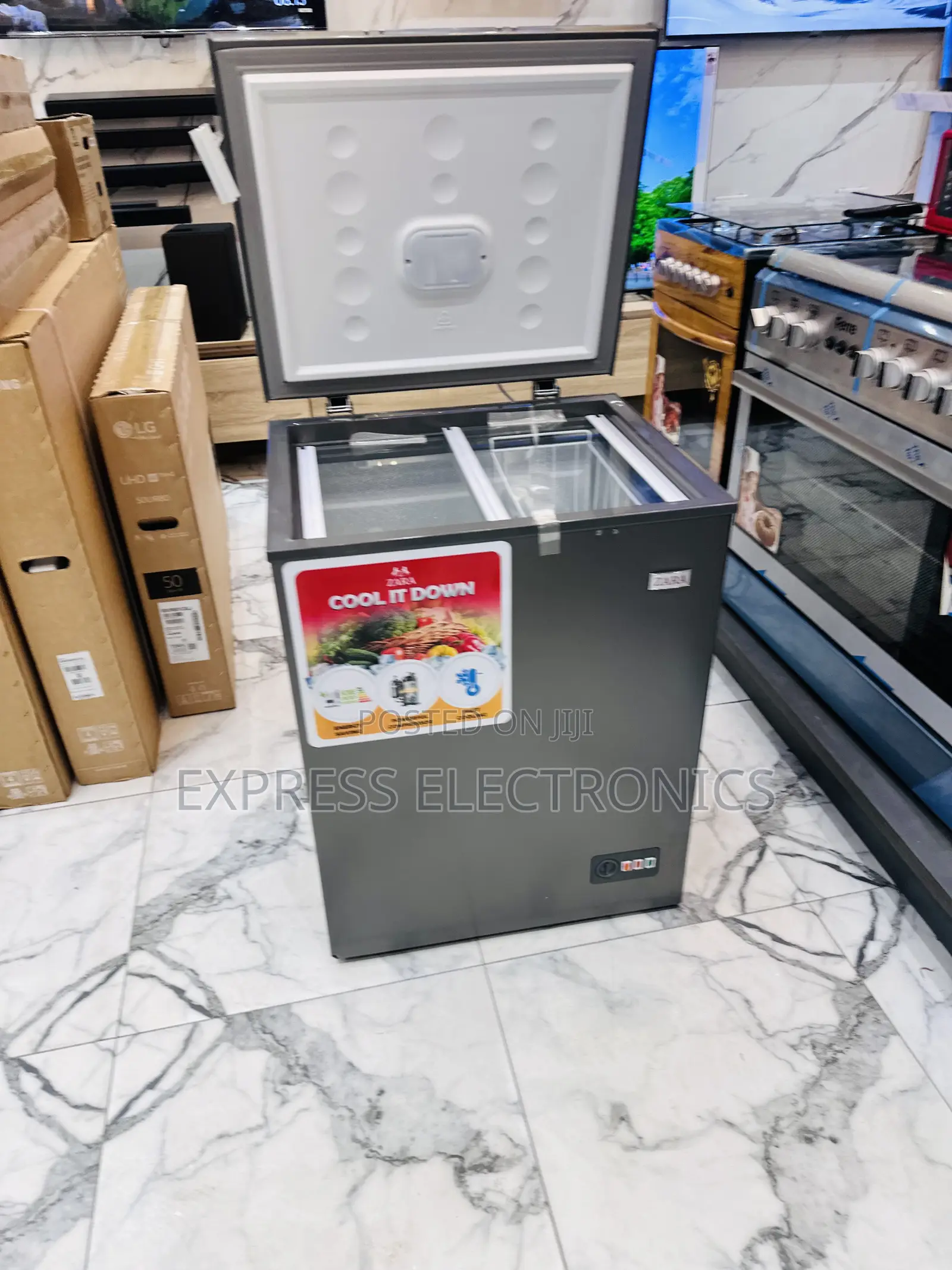 141L Chest Freezer Zara Dark Grey.