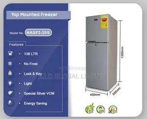 Quality Nasco 140ltr Top Mount Refrigerator NASF2-20S