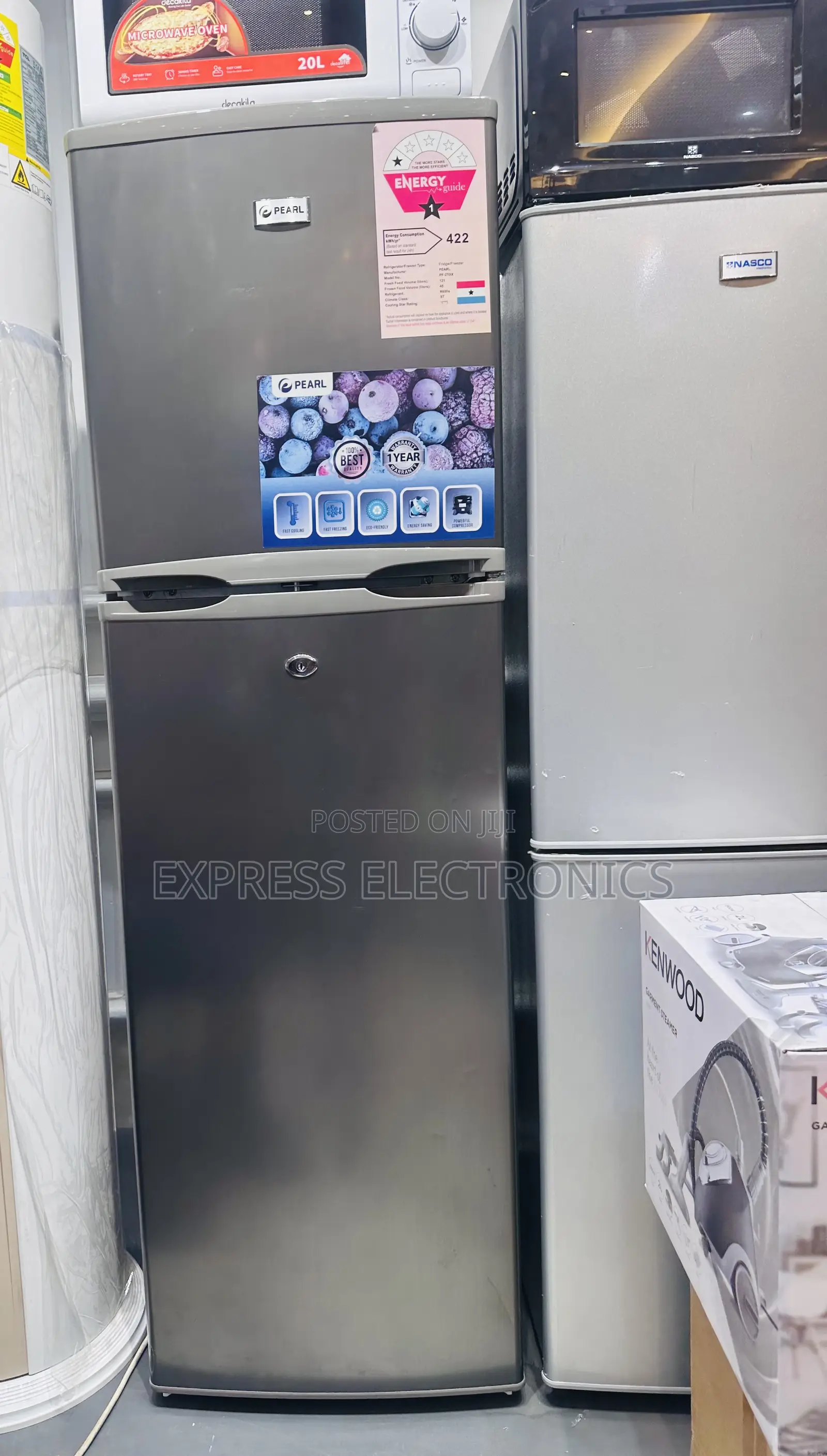 Pf-270xi Double Door Fridge Grey Nice Color Pearl.